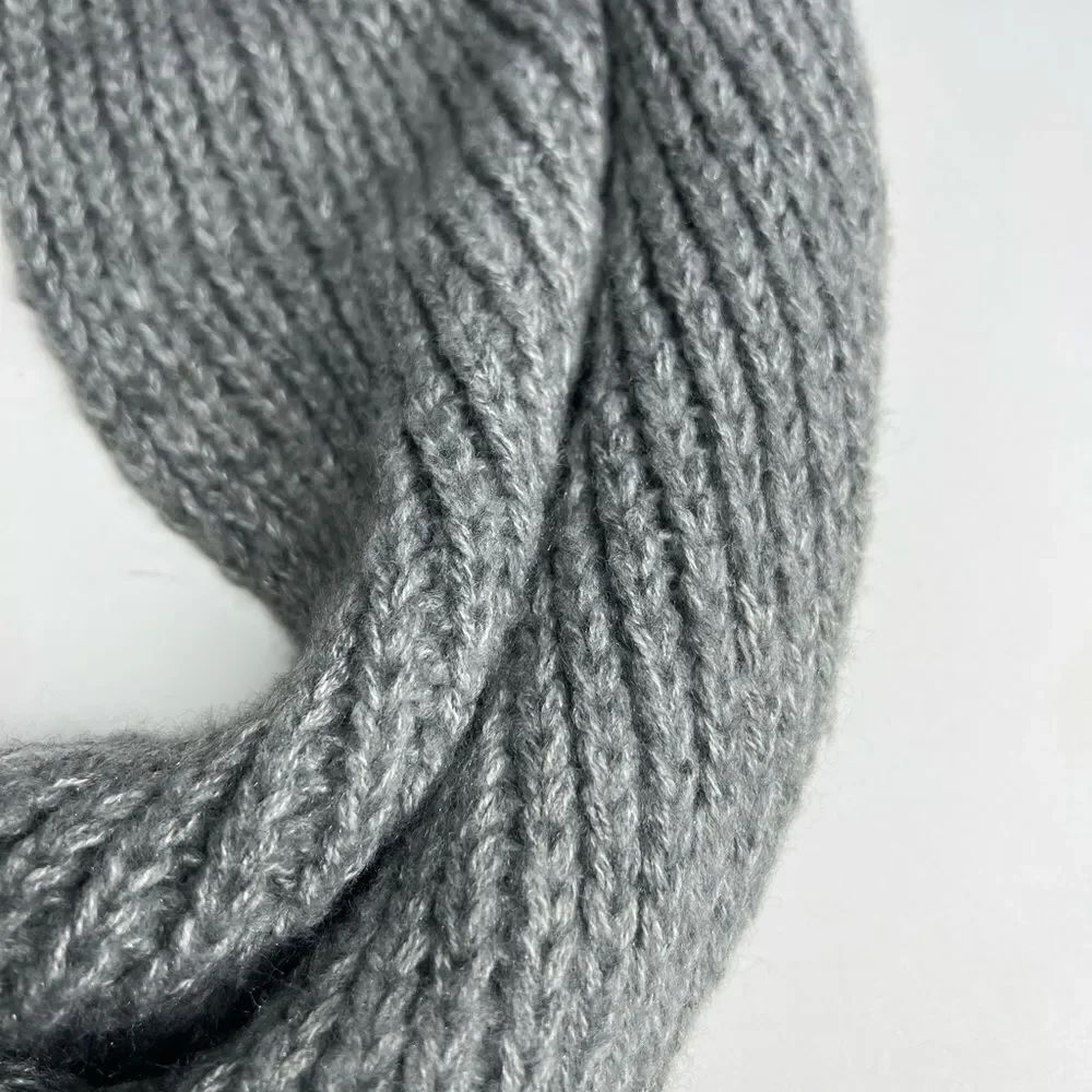 Gray Infinity Shimmery Loop Scarf Knitted - Picture 2 of 8